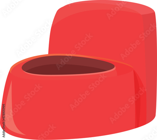 Red potty training chair for babies and toddlers learning to use the toilet, isolated on a white background