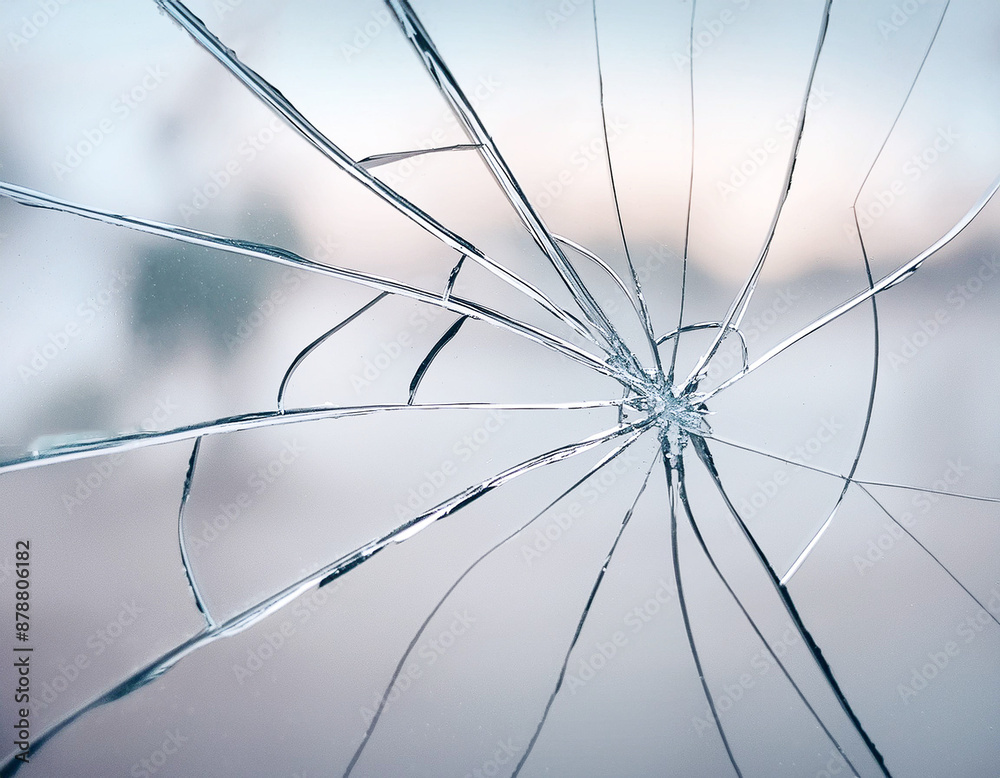 Obraz premium Cracked window.