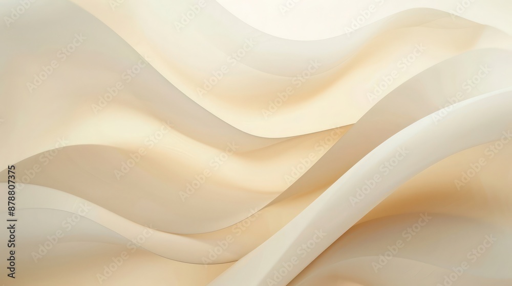 Obraz premium Abstract Background, gradient blurs in delicate shades of warm ivory blending into pale taupe, evoking a sense of peacefulness and gentle motion.