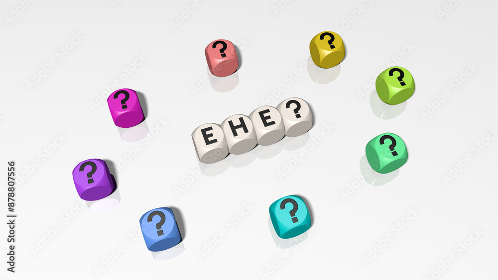 Buchstabenwürfel bilden das Wort Ehe Buchstabenwürfel bilden das Wort Ehe