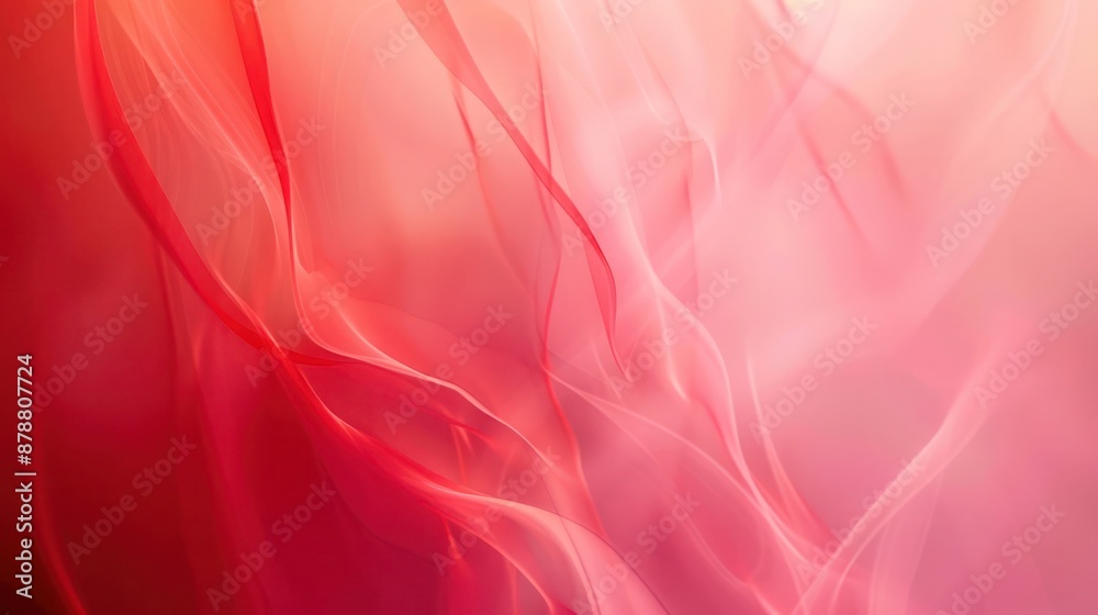 Obraz premium Abstract Background, gradient blurs with smooth transitions from rich red to soft pink, creating a warm and romantic atmosphere with seamless, gentle transitions.