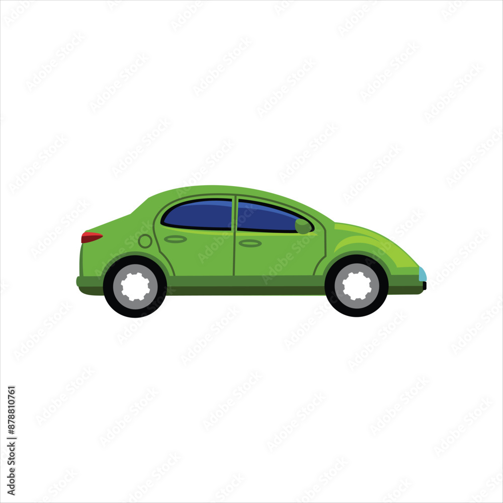 Green car isolated on white background. Car illustration in flat style. Design elements Editable car icon illustration in eps10 format. 4 wheeled vehicle illustration design Green car isolated on white background. Car illustration in flat style. Design elements Editable car icon illustration in eps10 format. 4 wheeled vehicle illustration design