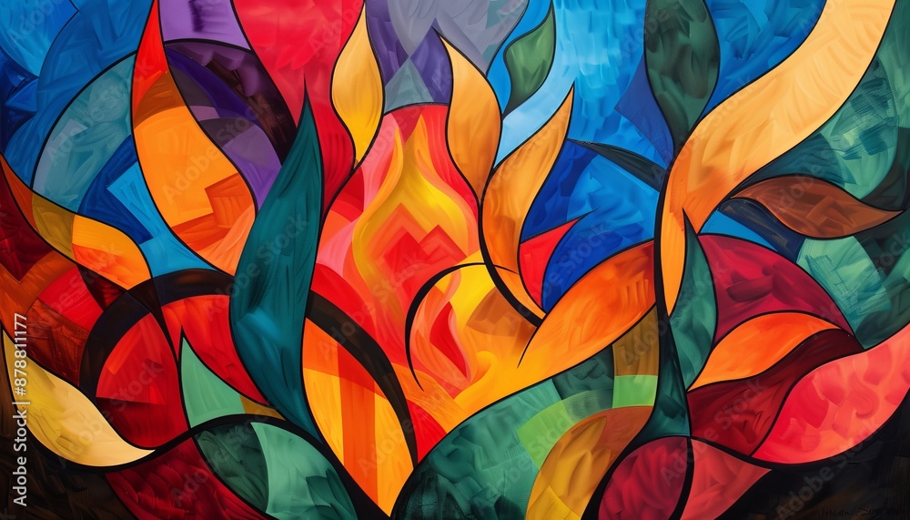 Vibrant Abstract Interpretation of Moses and the Burning Bush Vibrant Abstract Interpretation of Moses and the Burning Bush