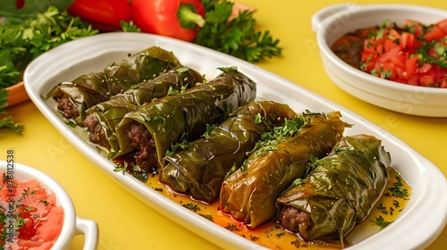 Typical holiday fare known as kokis served on a white platter over a yellow backdrop photo