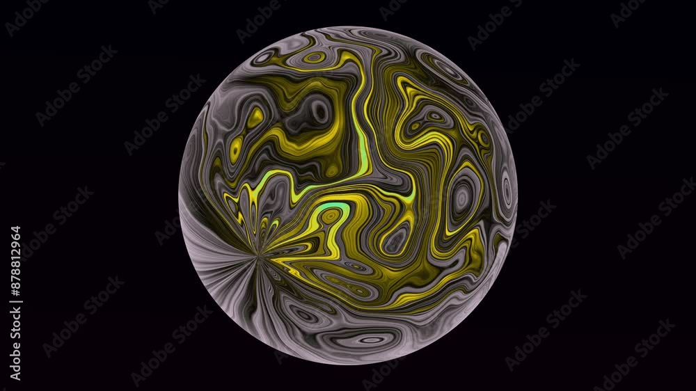 black background with rotating ball pattern. 3D animation black background with rotating ball pattern. 3D animation