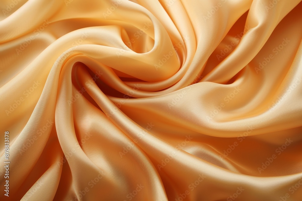 Minimalistic waves of orange satin fabric draping elegantly for a sophisticated background Minimalistic waves of orange satin fabric draping elegantly for a sophisticated background