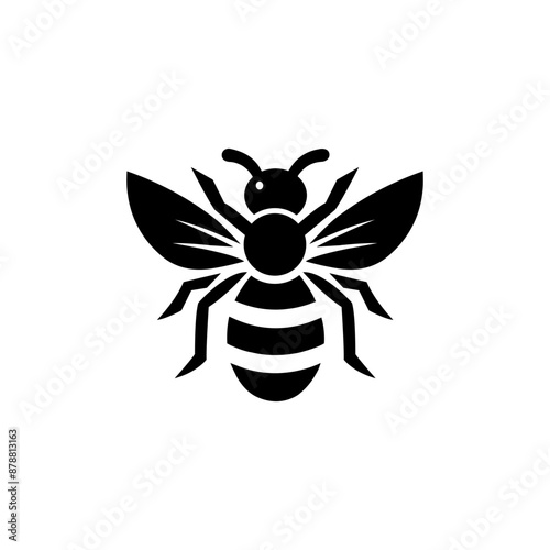 Bee vector silhouette illustration