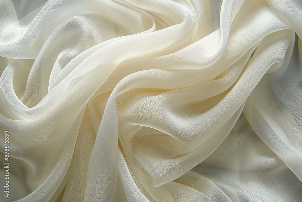 Minimalistic waves of white satin fabric draping elegantly for a sophisticated background Minimalistic waves of white satin fabric draping elegantly for a sophisticated background