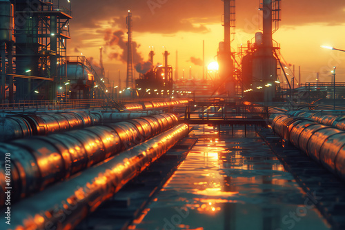 Industrial Sunset: A Glimmer of Hope Amidst the Pipes