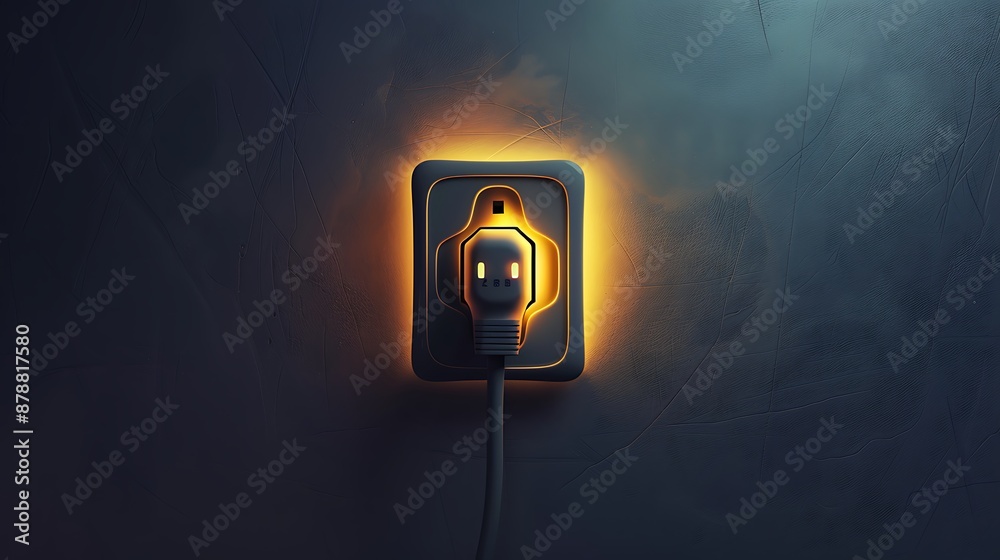 Within the householdan electric outlet plug is in the spotlight very detailed and realistic shape
