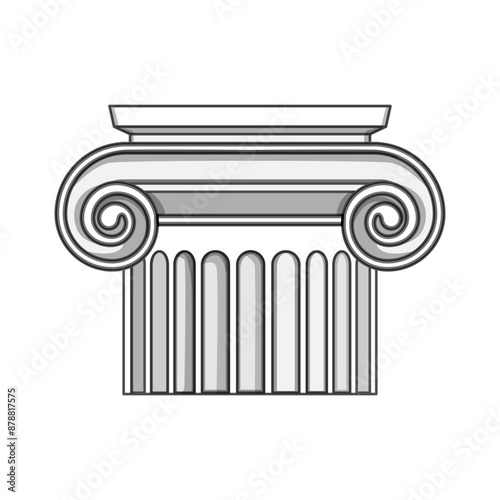 marble column ancient cartoon. stone ionic, vintage building, statue pedestal marble column ancient sign. isolated symbol vector illustration