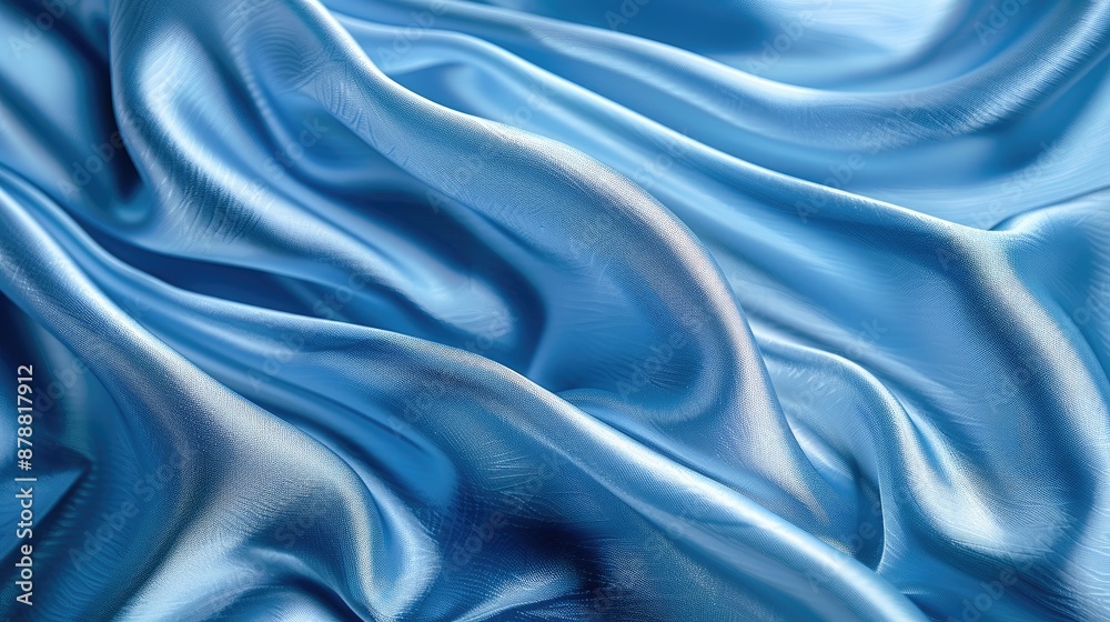 Silk fabric with wavy texture in high quality photo of natural blue striped background Silk fabric with wavy texture in high quality photo of natural blue striped background