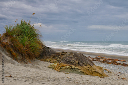 Beach rock formations
