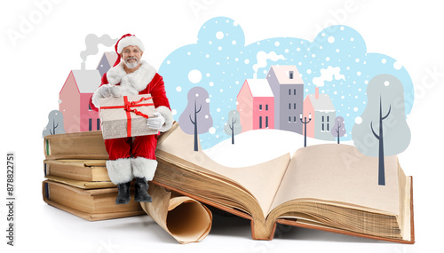 Old books with candle on wh...