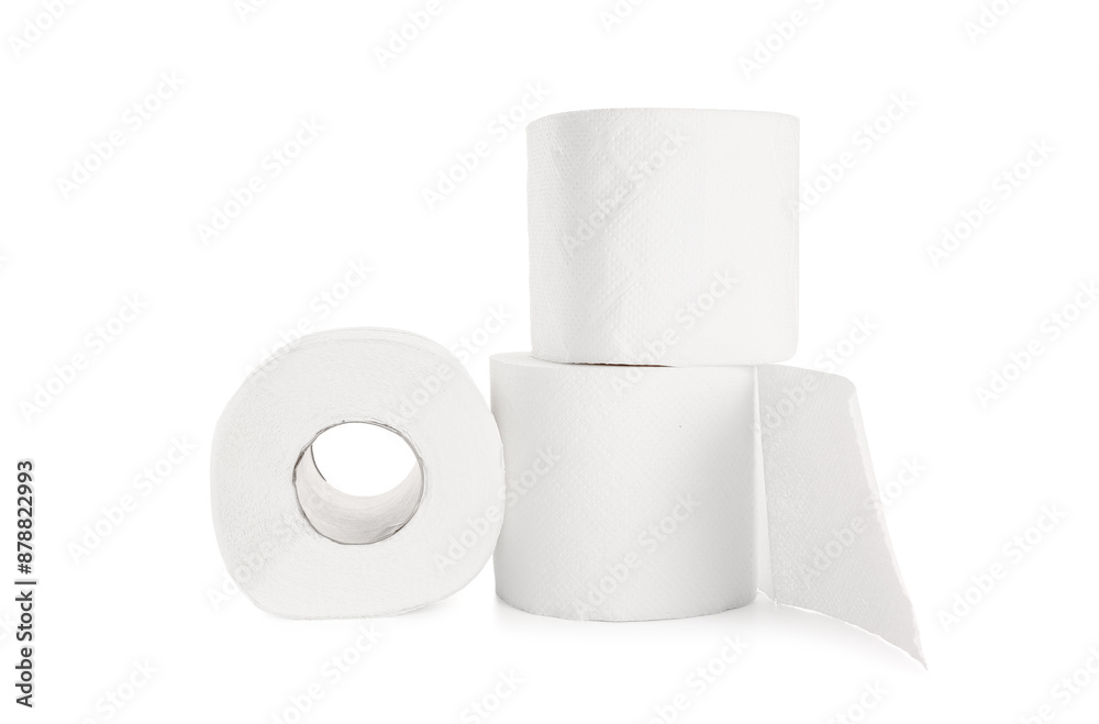 Rolls of toilet paper on white background Rolls of toilet paper on white background