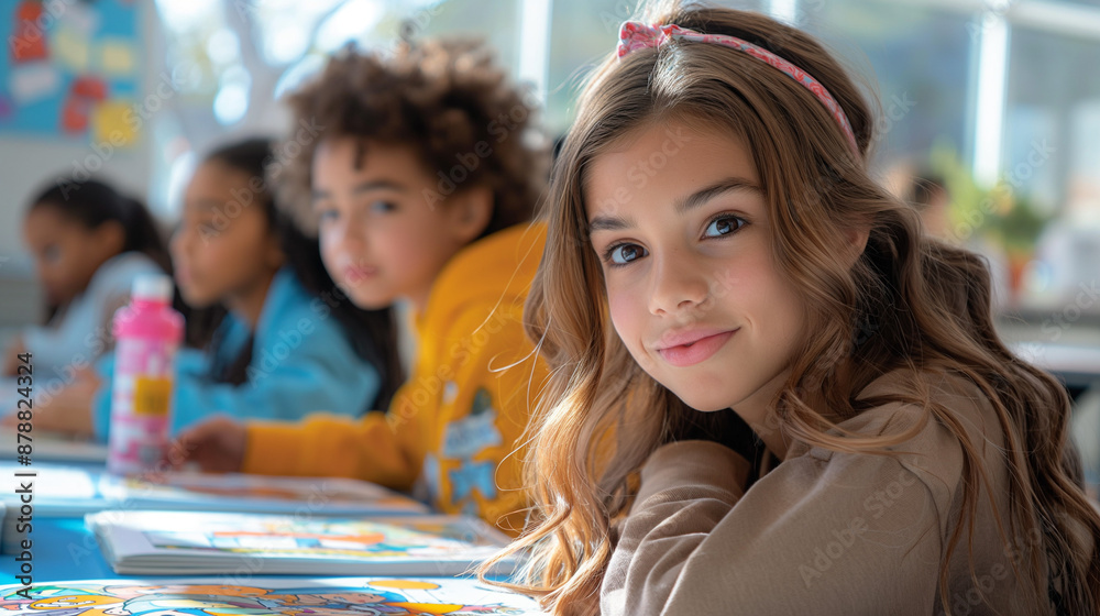 Engaged and happy students in the classroom