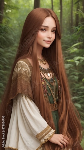 Portrait of a woman in the forest