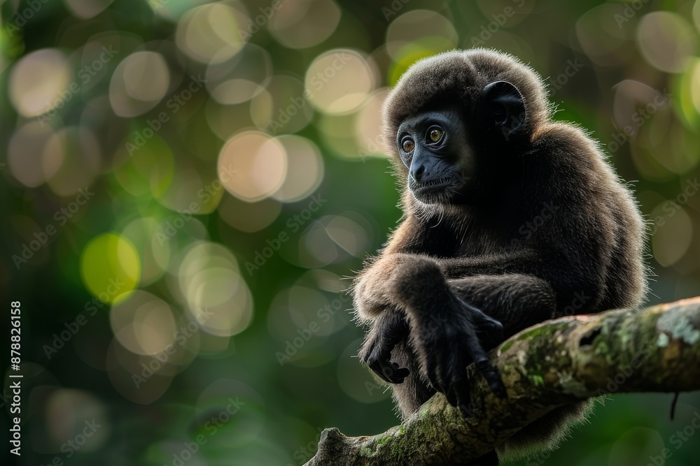 MÃ¼ller's Bornean Gibbon, Macro,Left side view