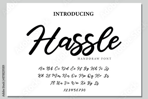 Hassle Font Stylish brush painted an uppercase vector letters, alphabet, typeface