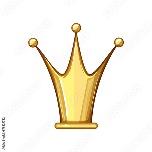 queen golden crown cartoon. prince royal, award corona, realistic kingdom queen golden crown sign. isolated symbol vector illustration