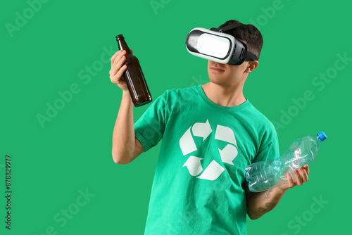 Male ecologist in VR glasse...