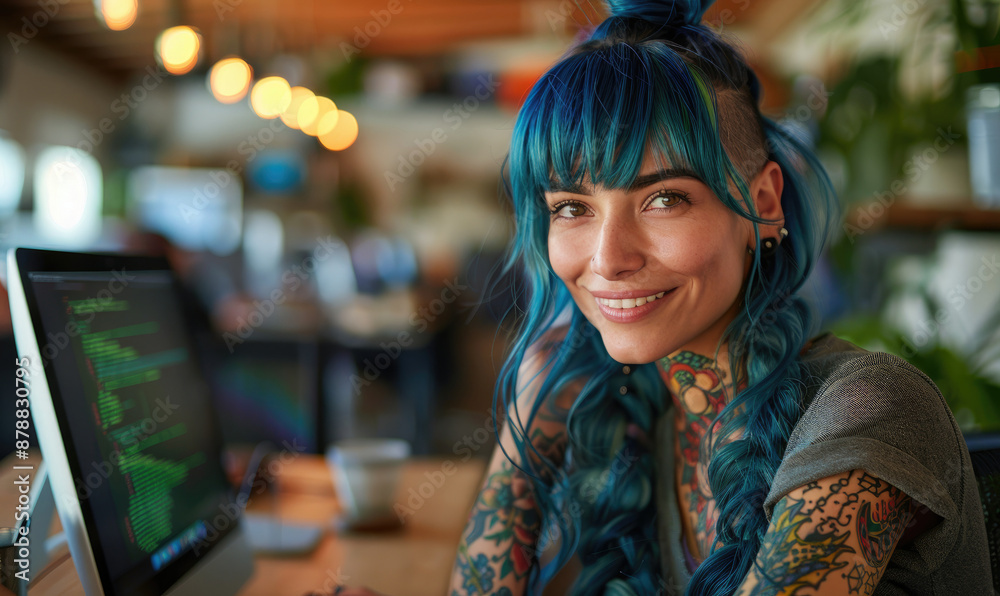 Portrait of a Female Software Developer Smiling at Camera Portrait of a Female Software Developer Smiling at Camera