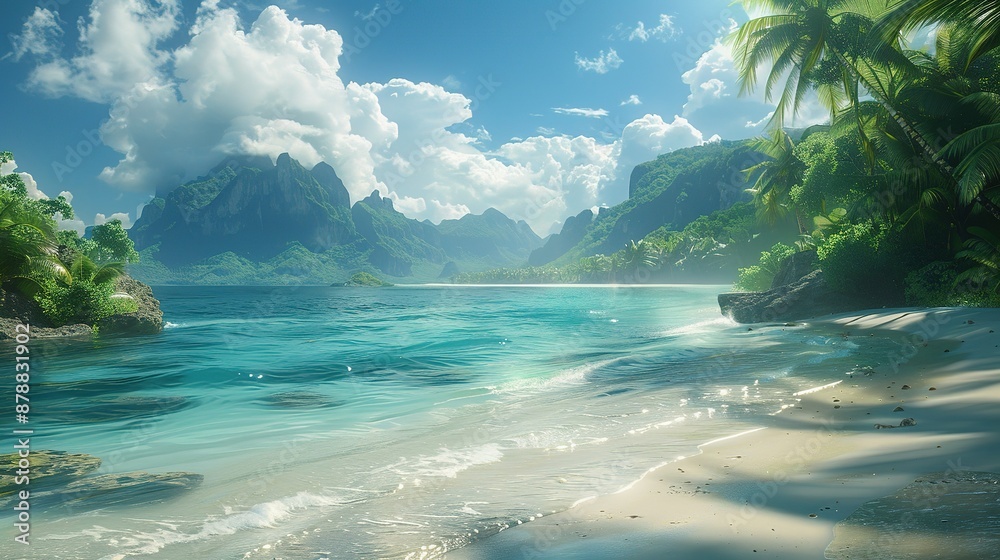 Fototapeta premium Utopian Shores: Paradise Found