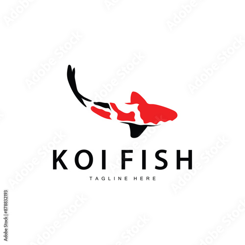 Koi Fish Logo Design Chinese Lucky Ornamental Fish Goldfish Company Brand