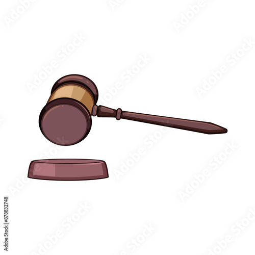 justice judge hammer cartoon. auction legal, mallet lawyer, ment trial justice judge hammer sign. isolated symbol vector illustration