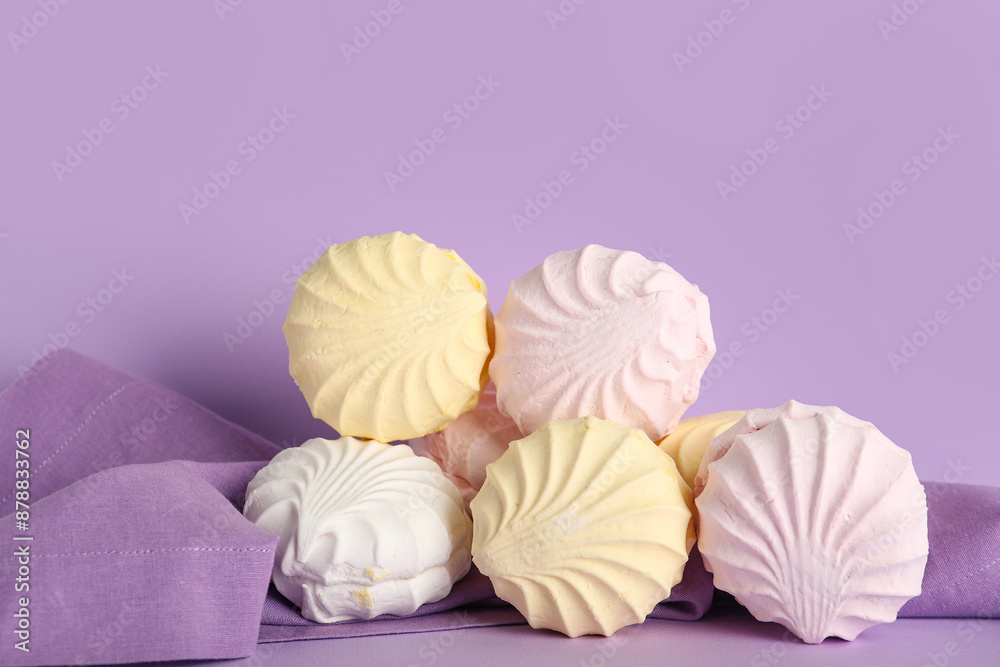 Many sweet zephyrs on lilac background Many sweet zephyrs on lilac background