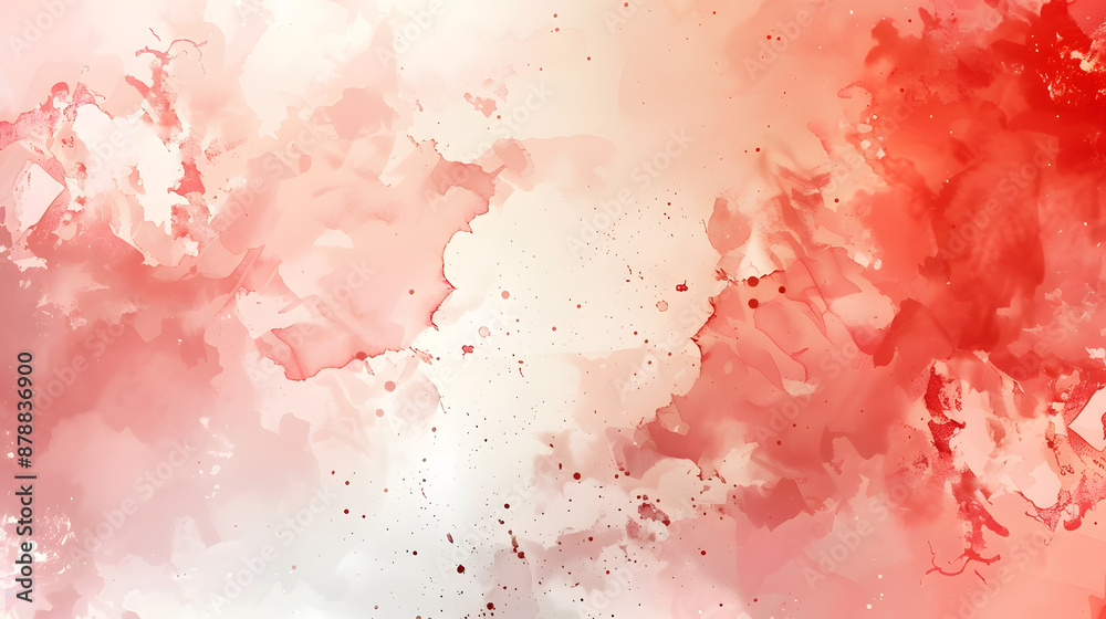 A red and white background with splatters of red paint A red and white background with splatters of red paint