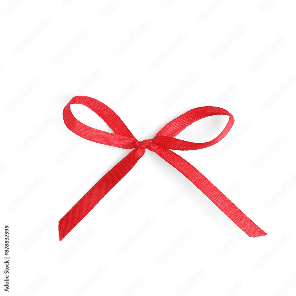 Bow made with red ribbon on white background Bow made with red ribbon on white background