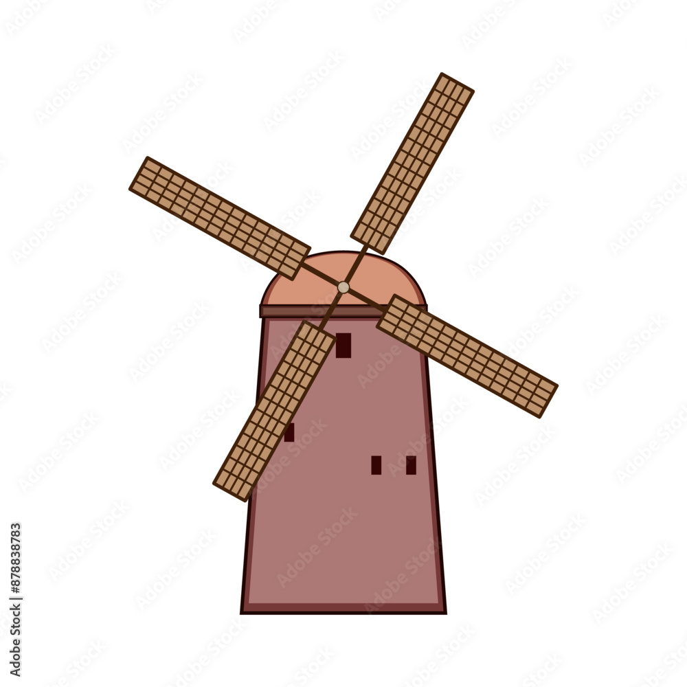 wheat mill farm cartoon. old house, countryside bakery, nature organic wheat mill farm sign. isolated symbol vector illustration wheat mill farm cartoon. old house, countryside bakery, nature organic wheat mill farm sign. isolated symbol vector illustration