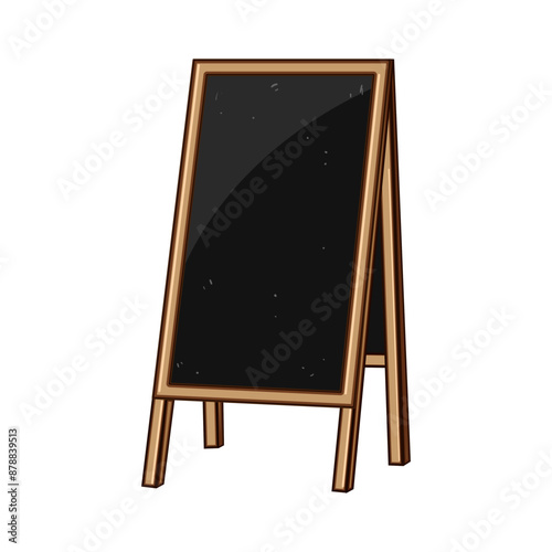blackboard outdoor chalkboard cartoon. restaurant wooden, chalk black, blank stand blackboard outdoor chalkboard sign. isolated symbol vector illustration