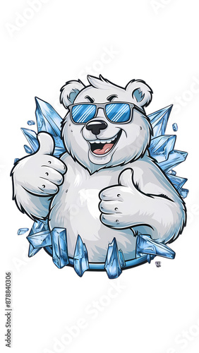 Cool Polar Bear with Sunglasses and Thumbs Up
