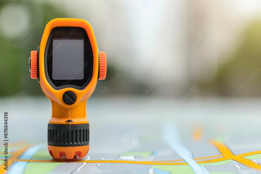 Fototapeta premium Realtime GPS tracking devices for structural positioning, gear, accurate placement