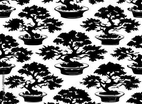 bonsai seamless pattern design for 40oz laser tumbler, mockap, warp tumbler v2