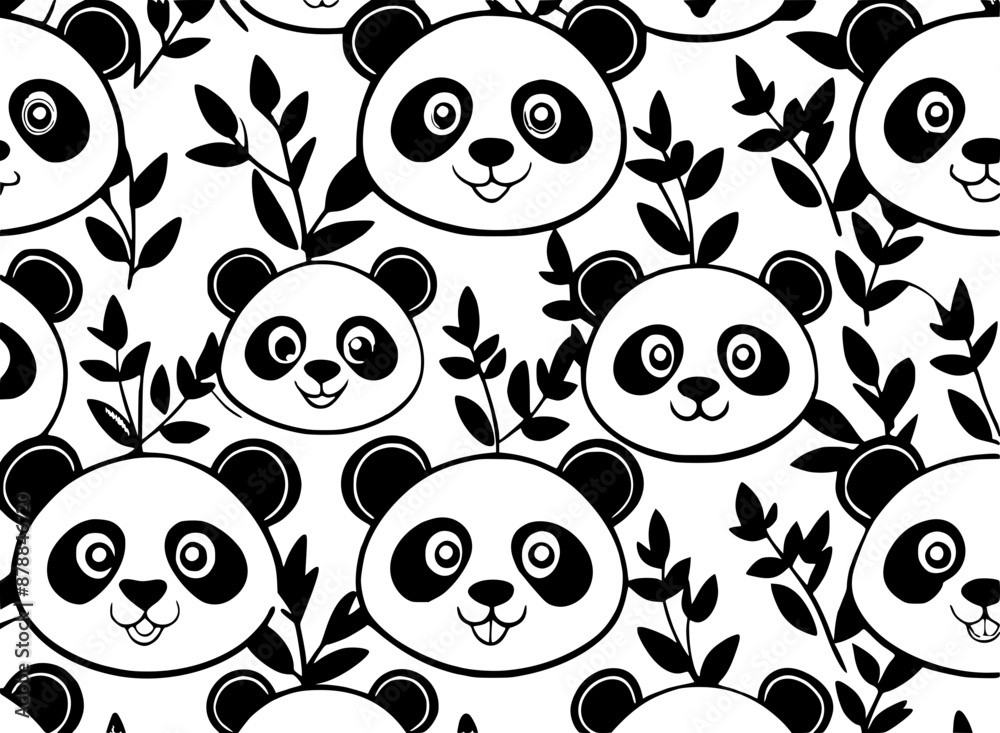 cute panda seamless pattern design for 40oz laser tumbler, mockap, warp tumbler cute panda seamless pattern design for 40oz laser tumbler, mockap, warp tumbler