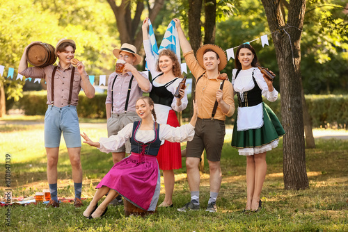 Young people in traditional...