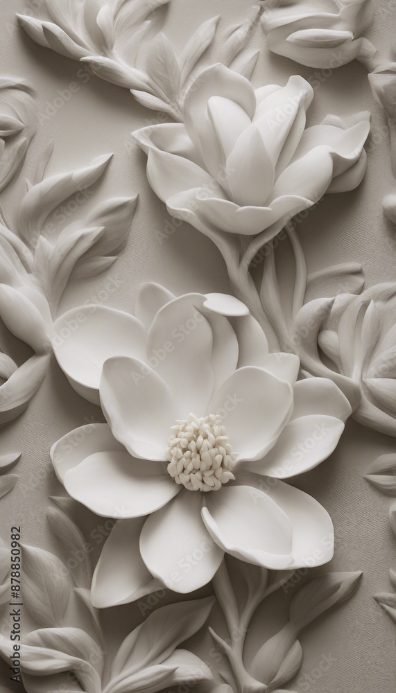 Magnolia Stucco Relief Magnolia Stucco Relief