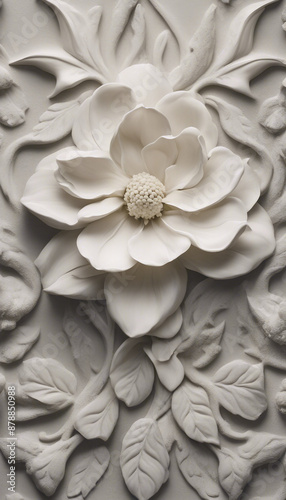 Magnolia Stucco Relief