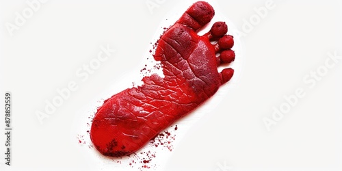 A close-up of a bloody hand print on a white surface, possibly used for crime scene or forensic analysis