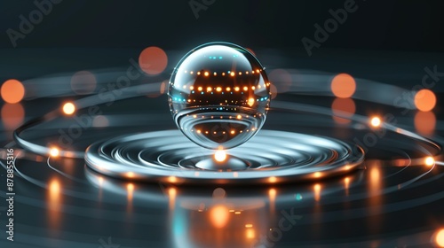 Resonance phenomena in quantum systems depicted abstractly for microstock. Illustration, Image, sci, Science, Technology, Engineering , Minimalism,
