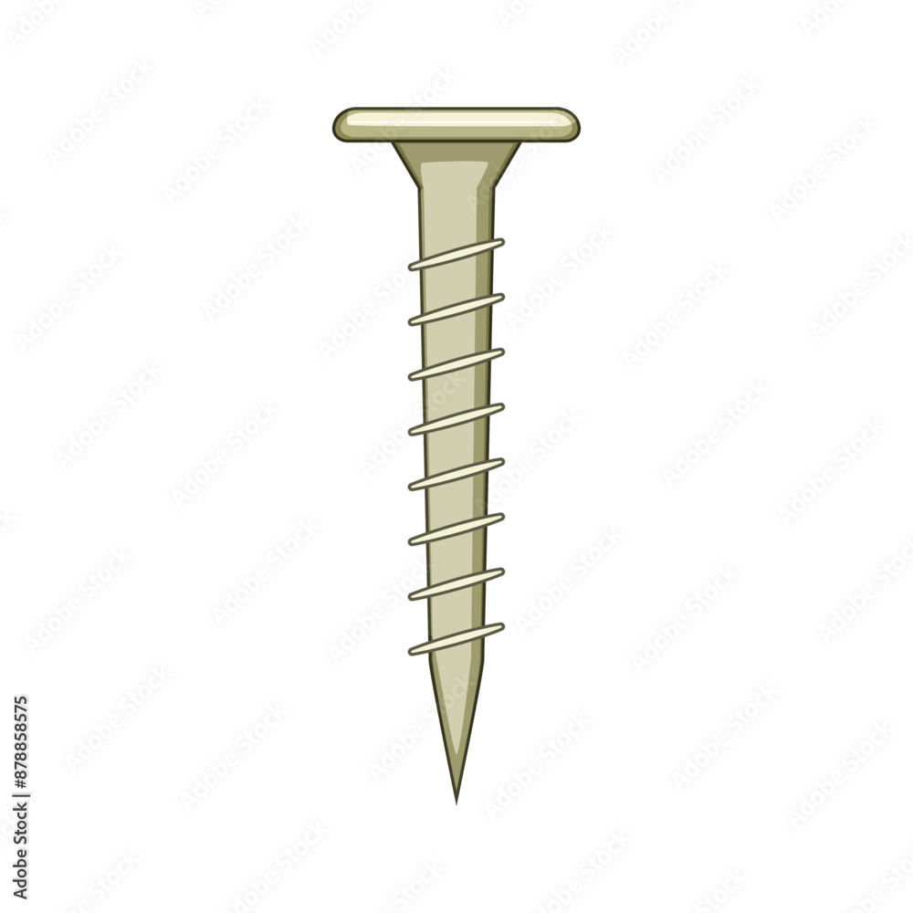 solar roofing screw cartoon. metal installation, energy bolt, commercial iron solar roofing screw sign. isolated symbol vector illustration solar roofing screw cartoon. metal installation, energy bolt, commercial iron solar roofing screw sign. isolated symbol vector illustration