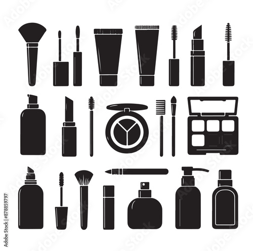 cosmetics elements set vector illustration