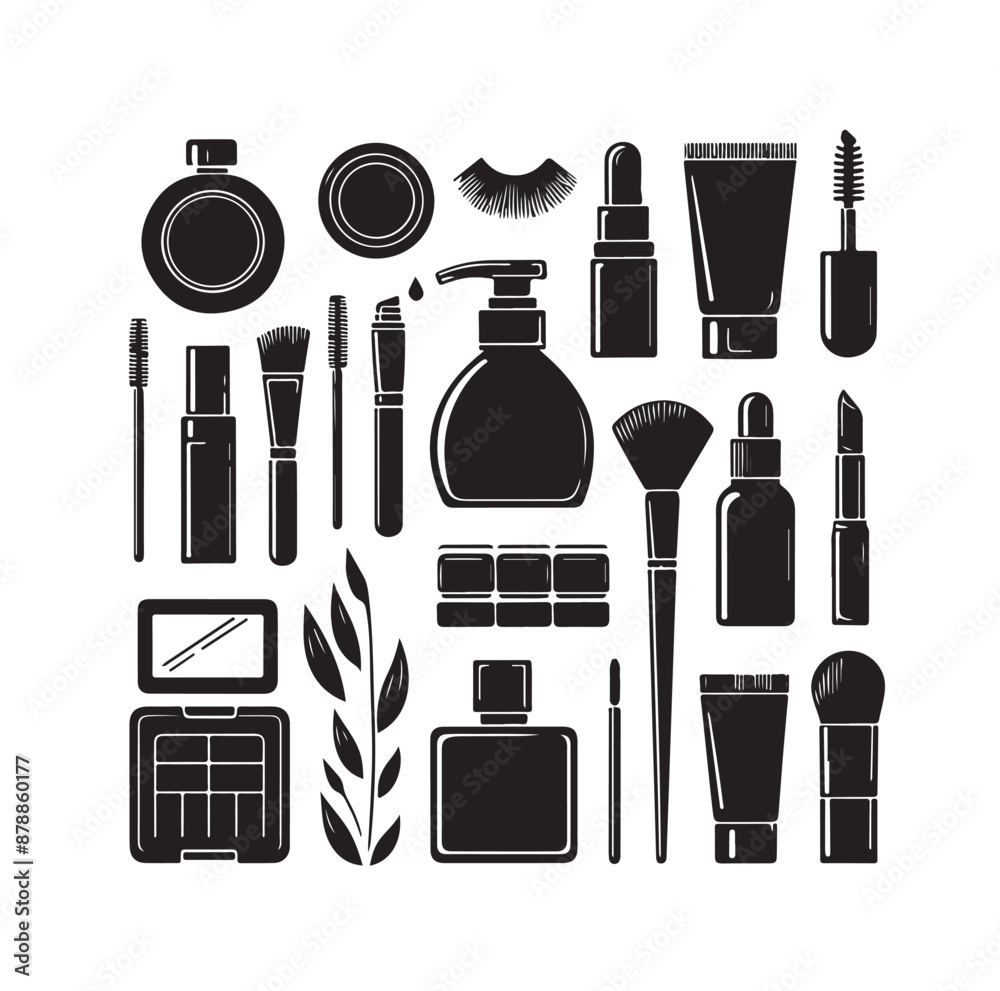 Fototapeta premium cosmetics elements set vector illustration