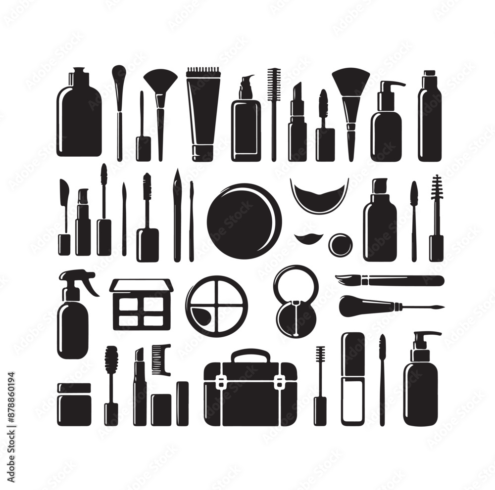 cosmetics elements set vector illustration cosmetics elements set vector illustration