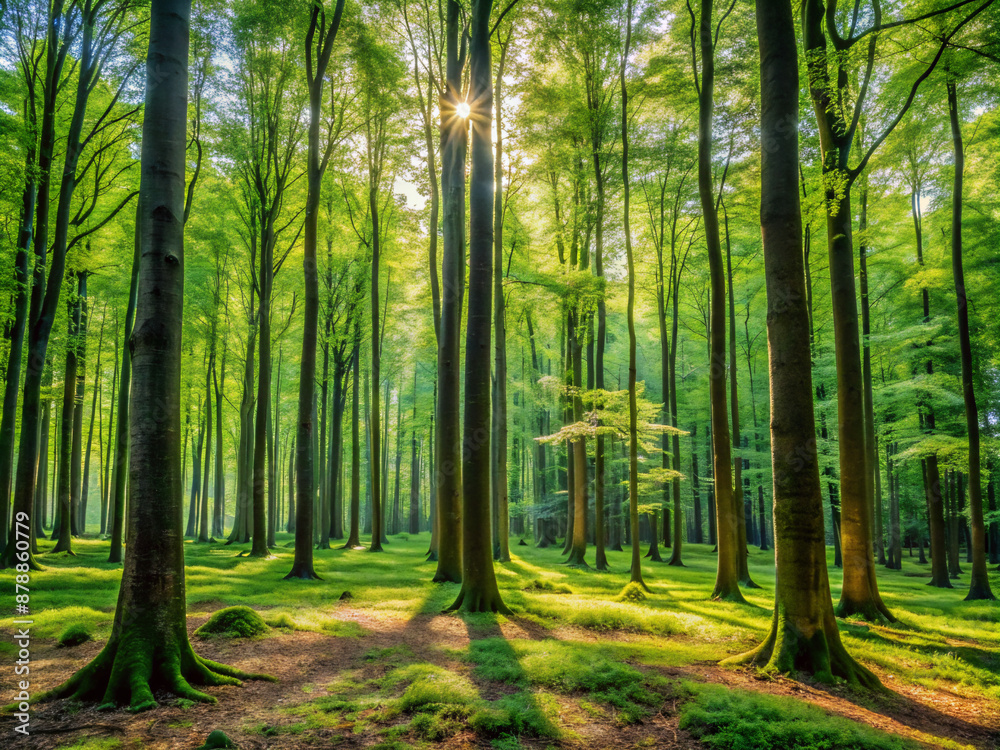 forest in the morning, green, landscape, trees, path, woods, wood, park, foliage, spring, summer, road, autumn, pine forest in the morning, green, landscape, trees, path, woods, wood, park, foliage, spring, summer, road, autumn, pine