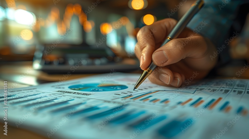 Detailed Financial Report with Hand-Drawn Calculations on Corporate Desk Detailed Financial Report with Hand-Drawn Calculations on Corporate Desk