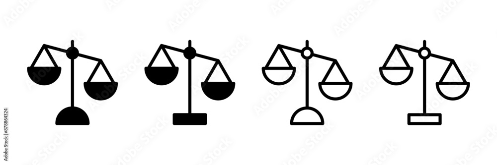 Scales icon vector isolated on white background . Law scale icon. Justice sign Scales icon vector isolated on white background . Law scale icon. Justice sign